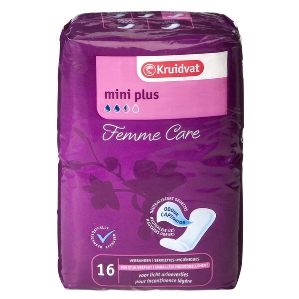 „Kruidvat Discreet Protection Mini Plus“ šlapimo nelaikymo įklotai<br>Medicinos prietaisas – 16 vnt.