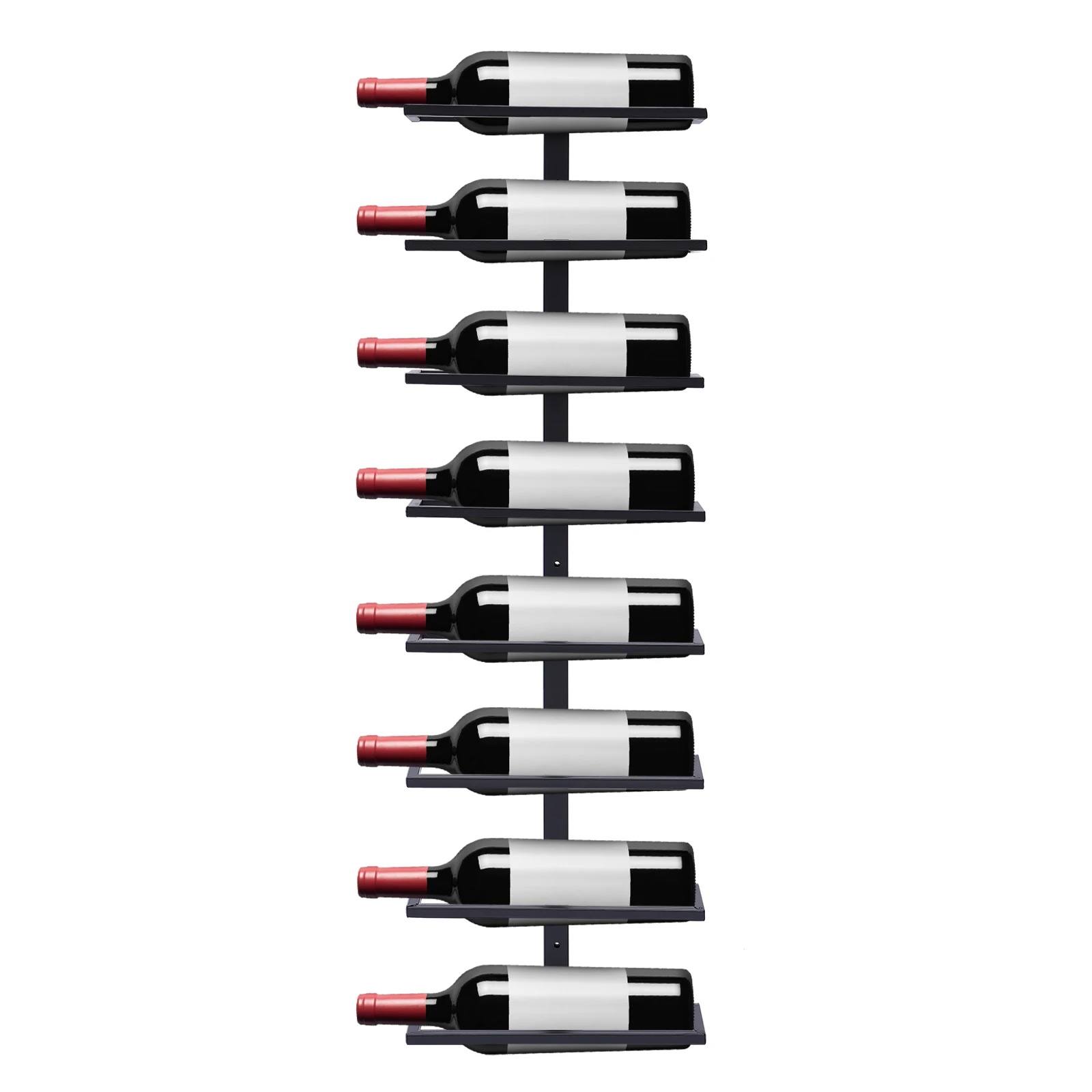 Portabottiglie da vino in ferro da parete, espositore per vino, capacità 8 bottiglie, ideale per famiglia, bar, cucina, caffetteria.