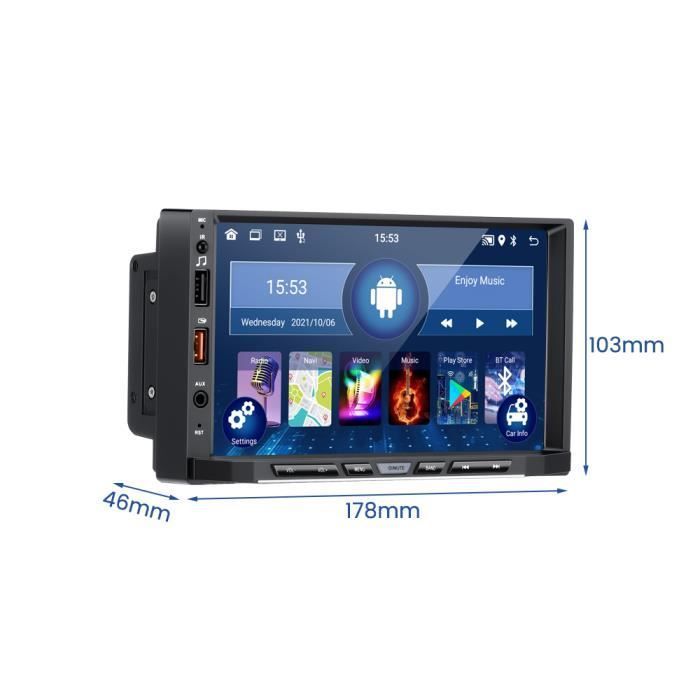 Radio para coche GEARELEC de 7 pulgadas con Android 11, CarPlay, Bluetooth, Wifi, GPS, AUX, RDS, FM y receptor multimedia.