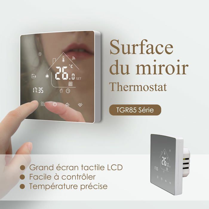 Termostato programmabile - AIMOONSA - Termostato Smart WiFi - Tuya Wi‑Fi - Google Home/Alexa - Programmabile 5+1+1