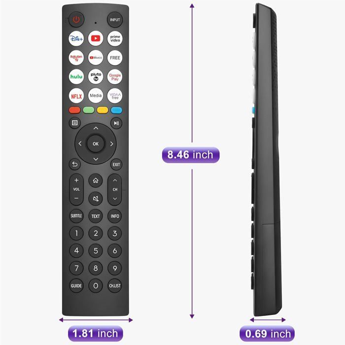 Telecomando di ricambio per Smart TV - Hisense - EN2Q36H Telecomando per Hisense Vidaa 4K HDTV FHD QLED LCD LED Smart TV [T60]