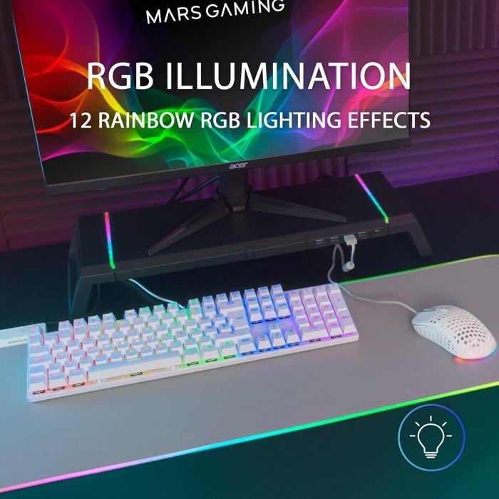 Mechanical Gaming Keyboard - Mars Gaming - MK422 RGB - Brown Switches - RGB Lighting - 1.5m Cable