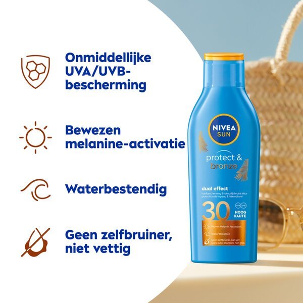 NIVEA Sun Protect & Bronze mleko za sončenje ZF30 200 ml