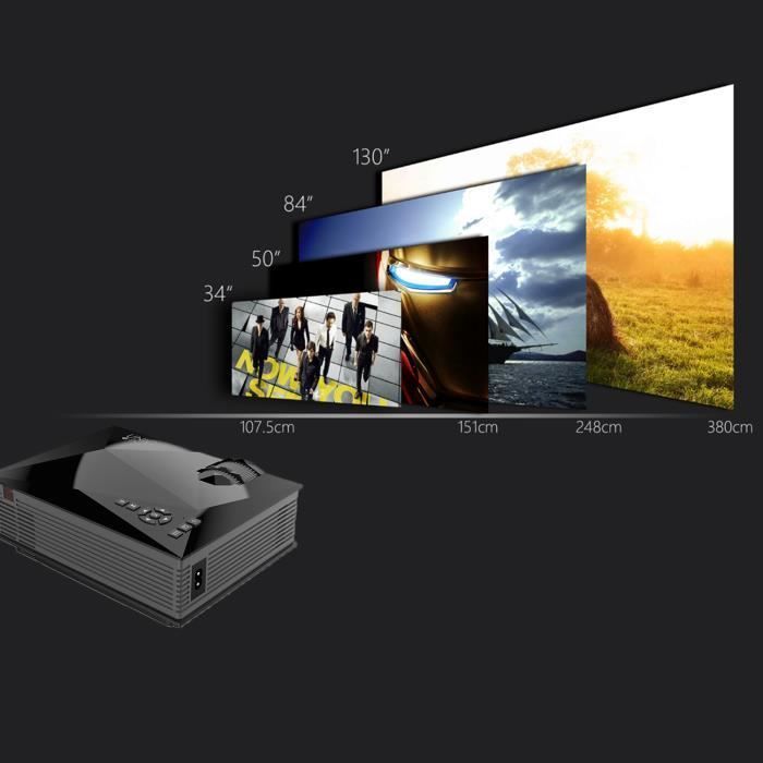 GOSEAR UC46 LED LCD Projector - 1200 Lumens - Black - Home Cinema and Multimedia Presentation