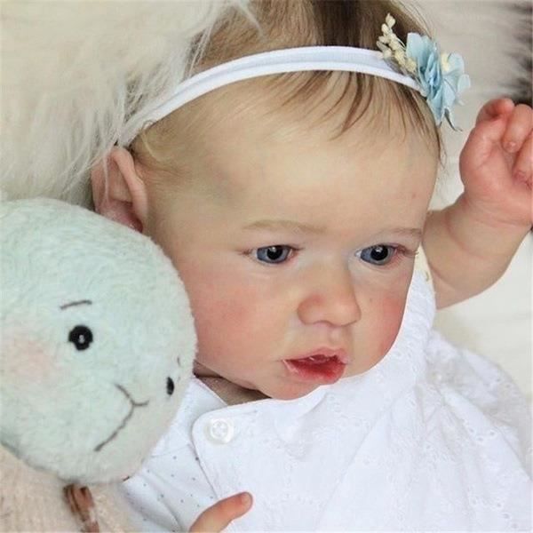 Boneca Reborn - 56 cm - Silicone realista - Unissex - A partir de 3 anos