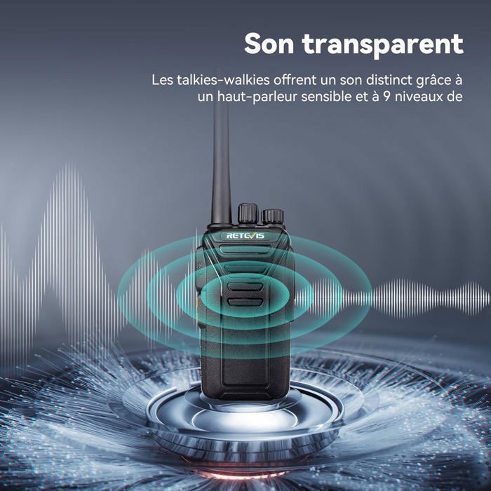Walkie-talkies profesionales Retevis RT27, walkie-talkies recargables de largo alcance, RMR446 VOX, para seguridad y obras de construcción (6 unidades)