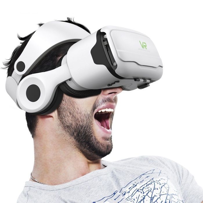 Casque de réalité virtuelle 3D, confortable pour les yeux, design ergonomique, blanc