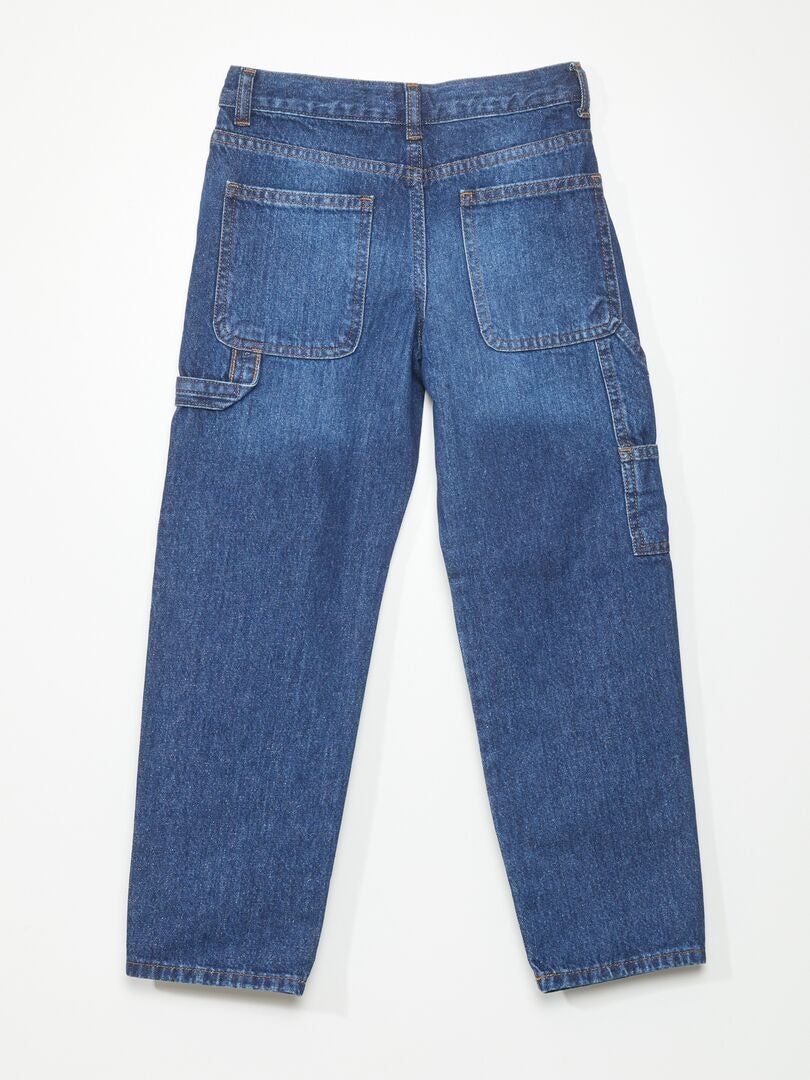 Rechte jeans met zijzakken - BLAUW