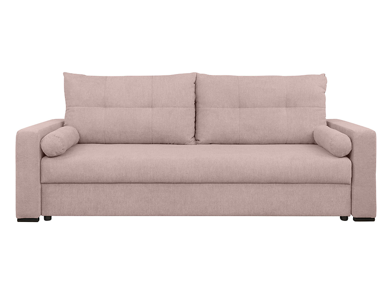 Sofa trzyosobowa Mona rozkładana z pojemnikiem welurowa różowa