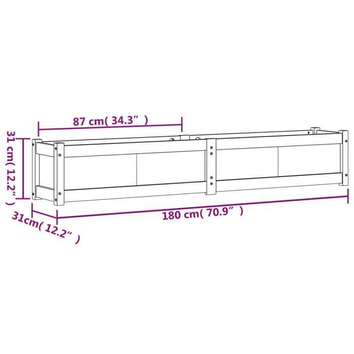 vidaXL Macetero, jardinera elevada, caja de flores, maceta, caja de flores para jardín, patio, terraza, balcón, madera marrón 837502