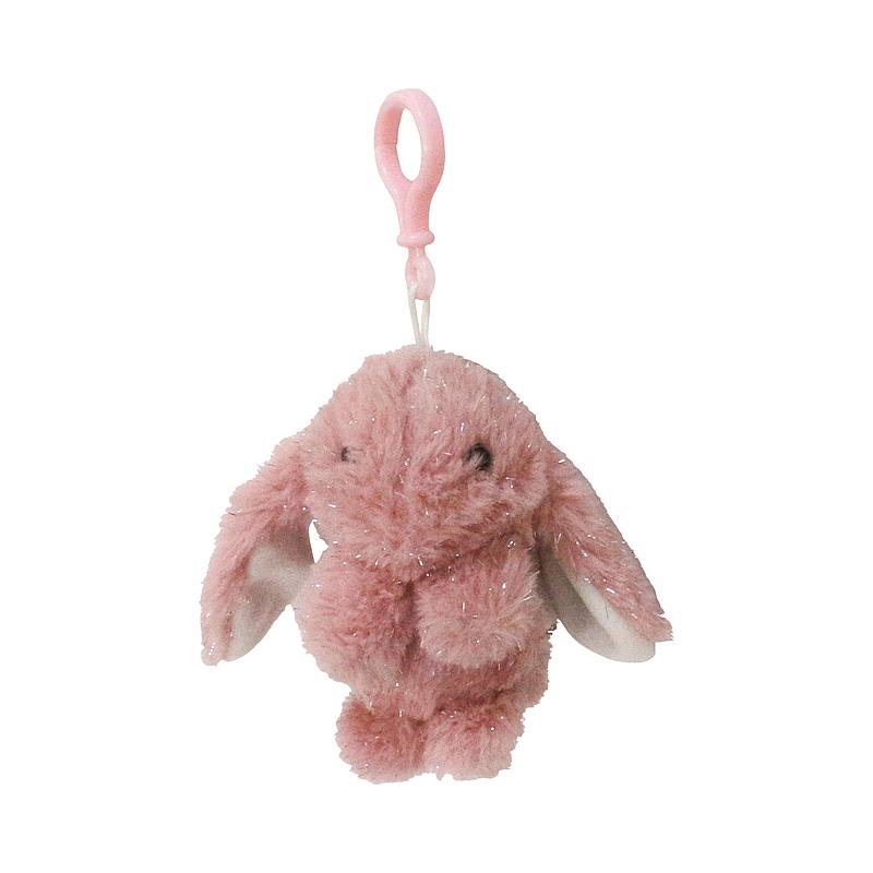 Mini lapin FunToys avec clip rose foncé