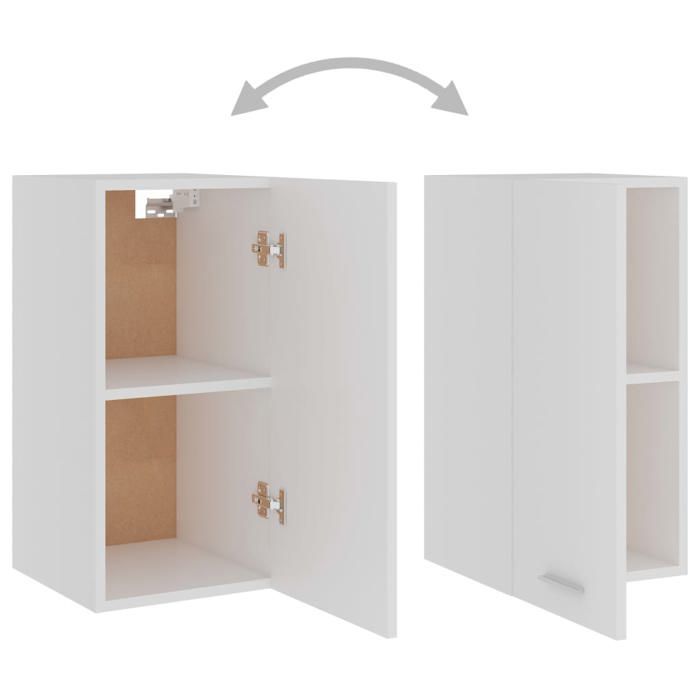 vidaXL Armoire murale Lyon, 29,5x31x60 cm, Bois reconstitué, Blanc, Meuble suspendu, Rangement salle de bain & cuisine, 801244