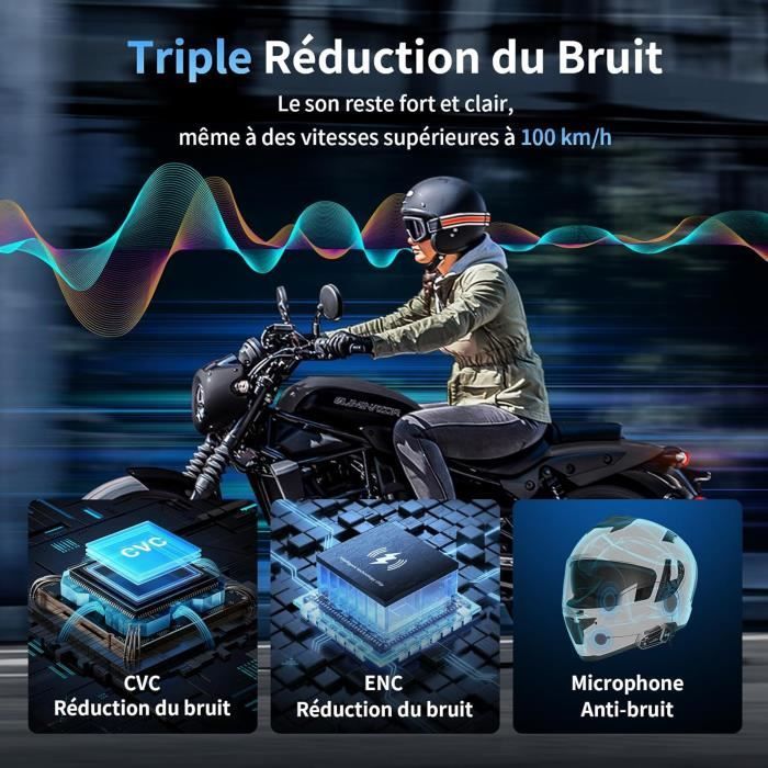 Motorcycle Intercom - Fodsports - M1-S Air - 4 Headsets - 1000m - Music Sharing