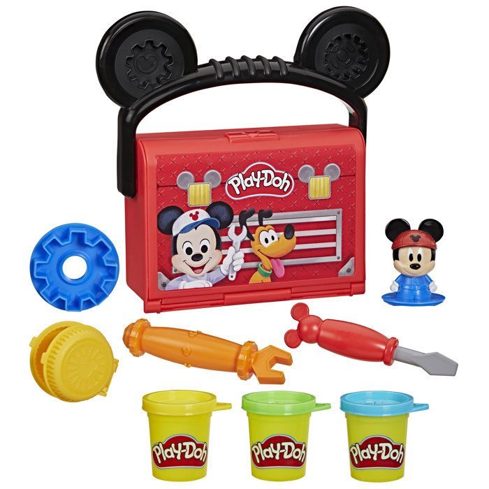 Play-Doh Disney Junior Il mio garage con Topolino, set di plastilina, attività creative, giocattoli per la scuola materna, età 2+