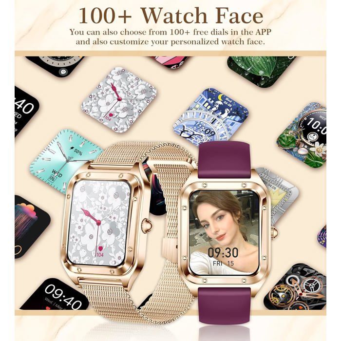 Smartwatch da donna per rispondere/effettuare chiamate, smartwatch Bluetooth da 1,6