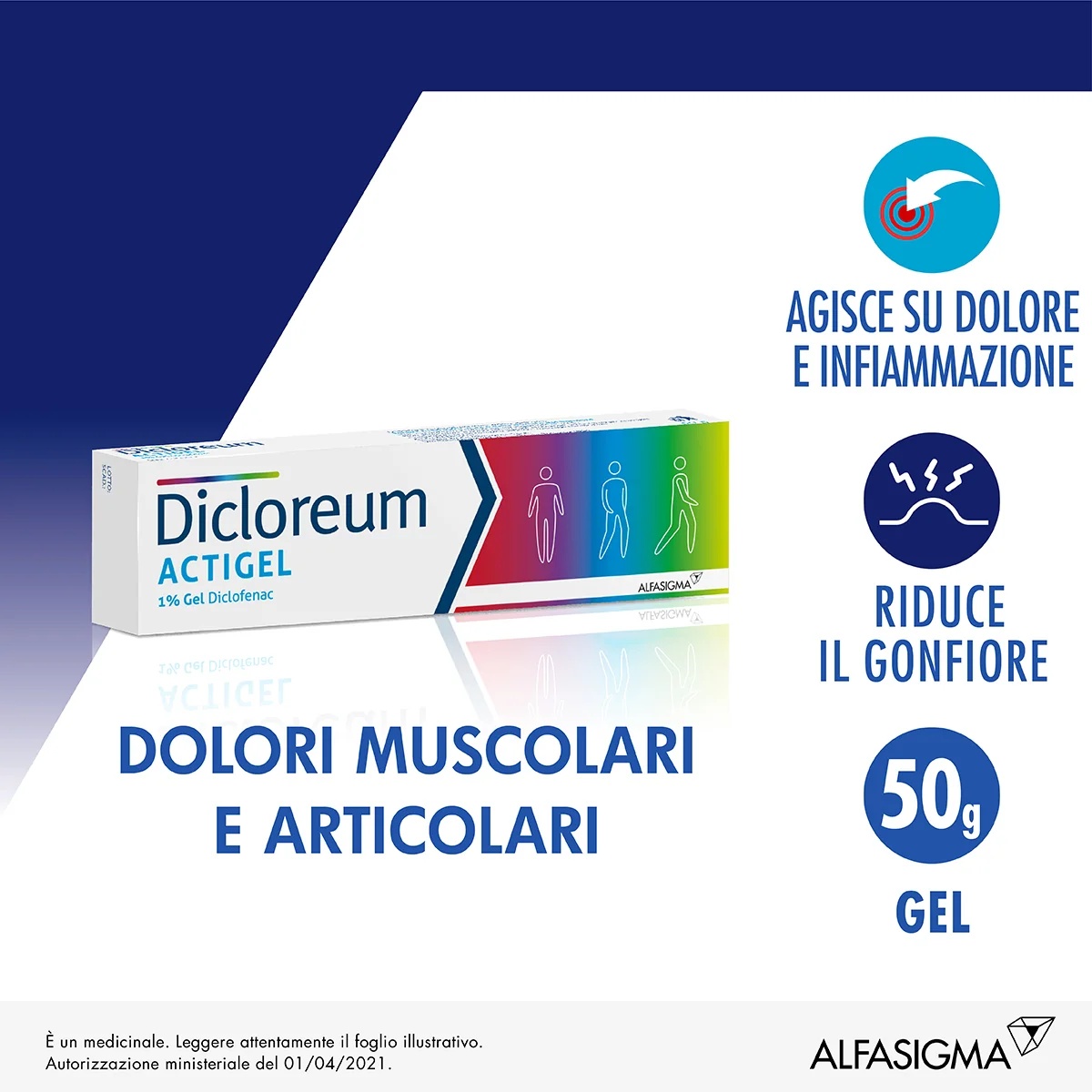 DICLOREUM Dicloreum Actigel 1% Diclofenaco Gel 50 g Dolor articular
