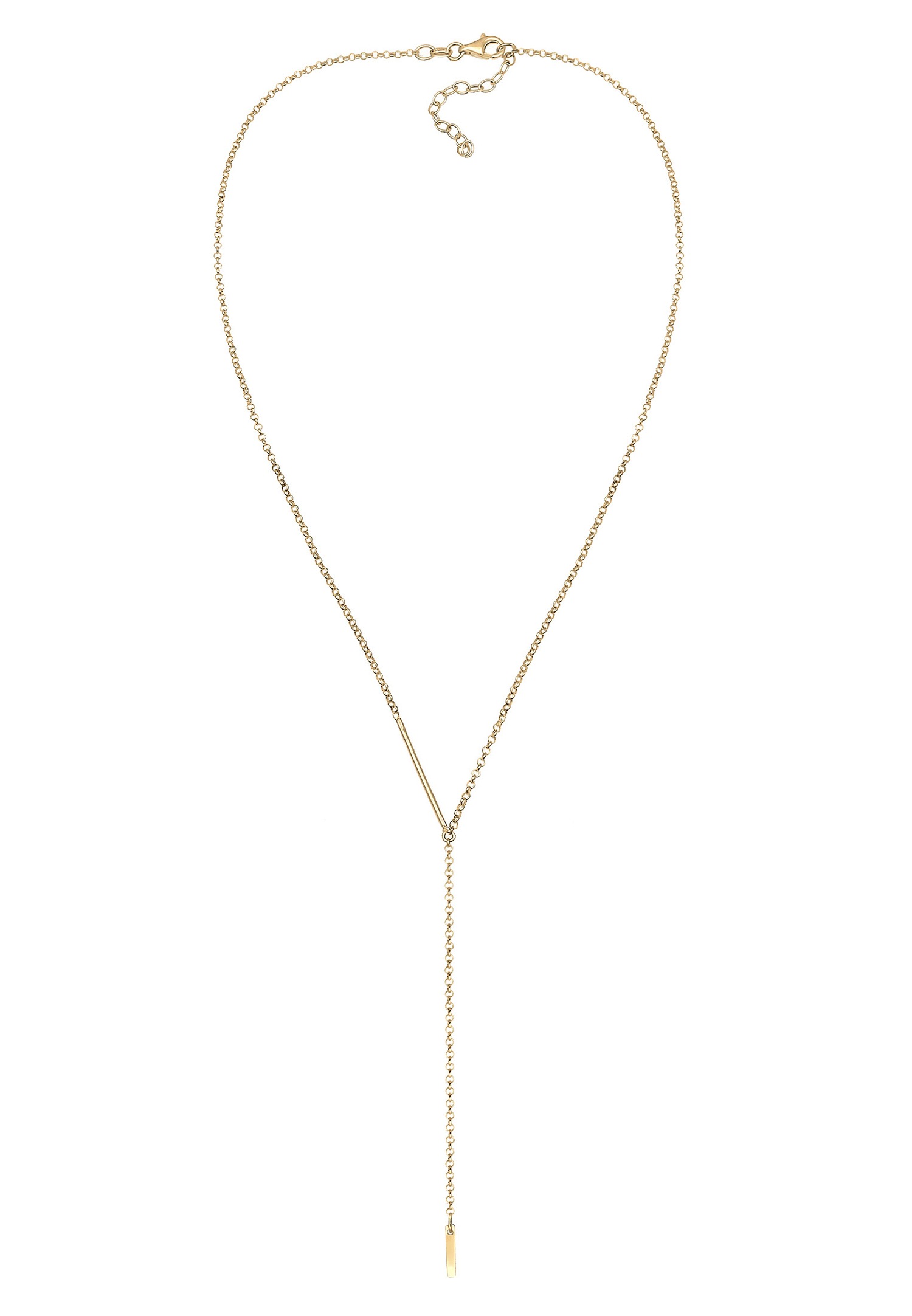 Elli Pendentif Rectangle Chaîne de Y Réglable Collier Femme - Argent (925/1000)