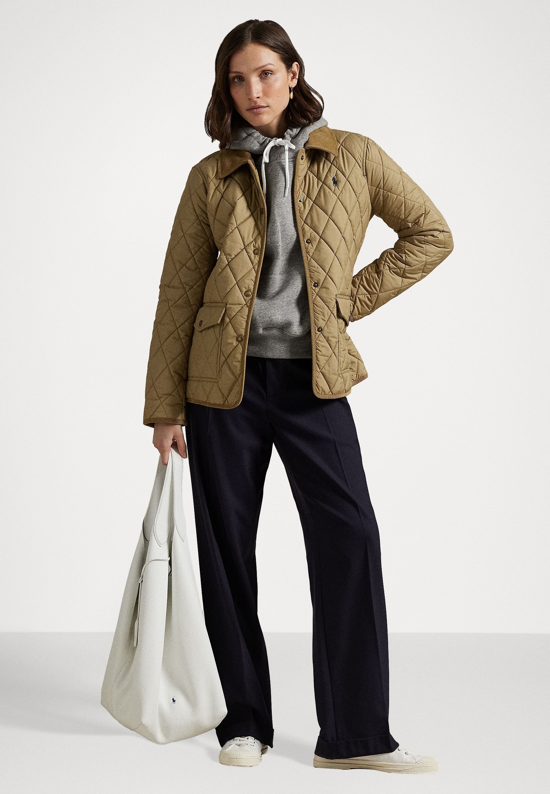 Polo Ralph Lauren Veste matelassée en velours côtelé style grange - Veste légère - kaki désert