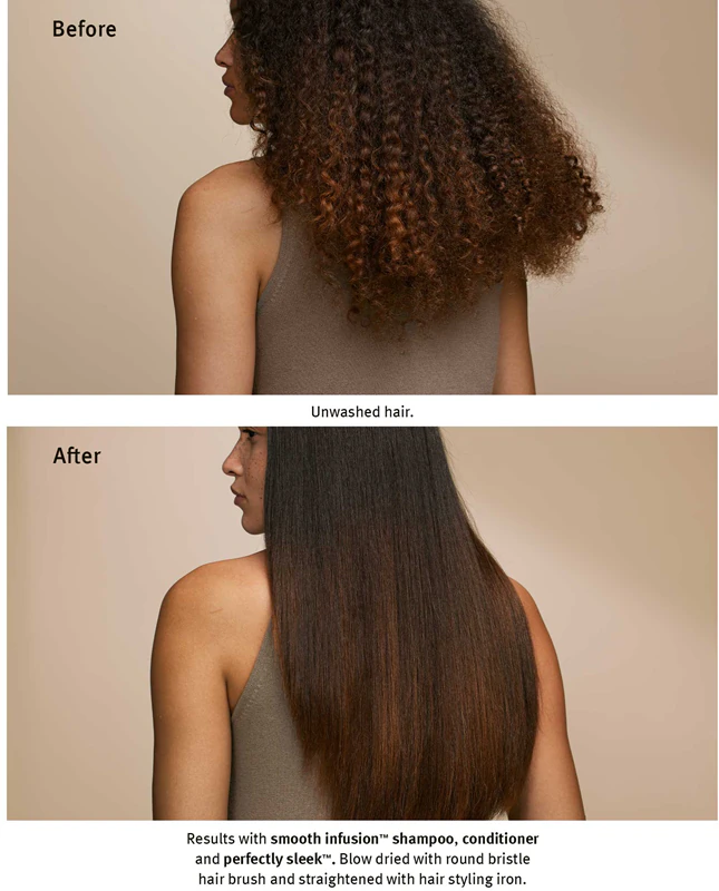 condicionador antifrizz Aveda Smooth Infusion™ suaviza o frizz e a estática dos cabelos.