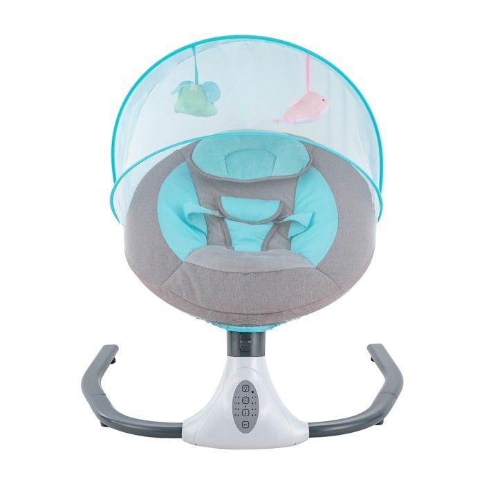 Balancelle Électrique Bébé 1-12 Mois, Balancement Automatique 4 Angles, Musique Bluetooth, Télécommande, Pliable et Sécurisée