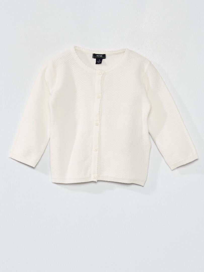Gebreid vest met patroon - Wit