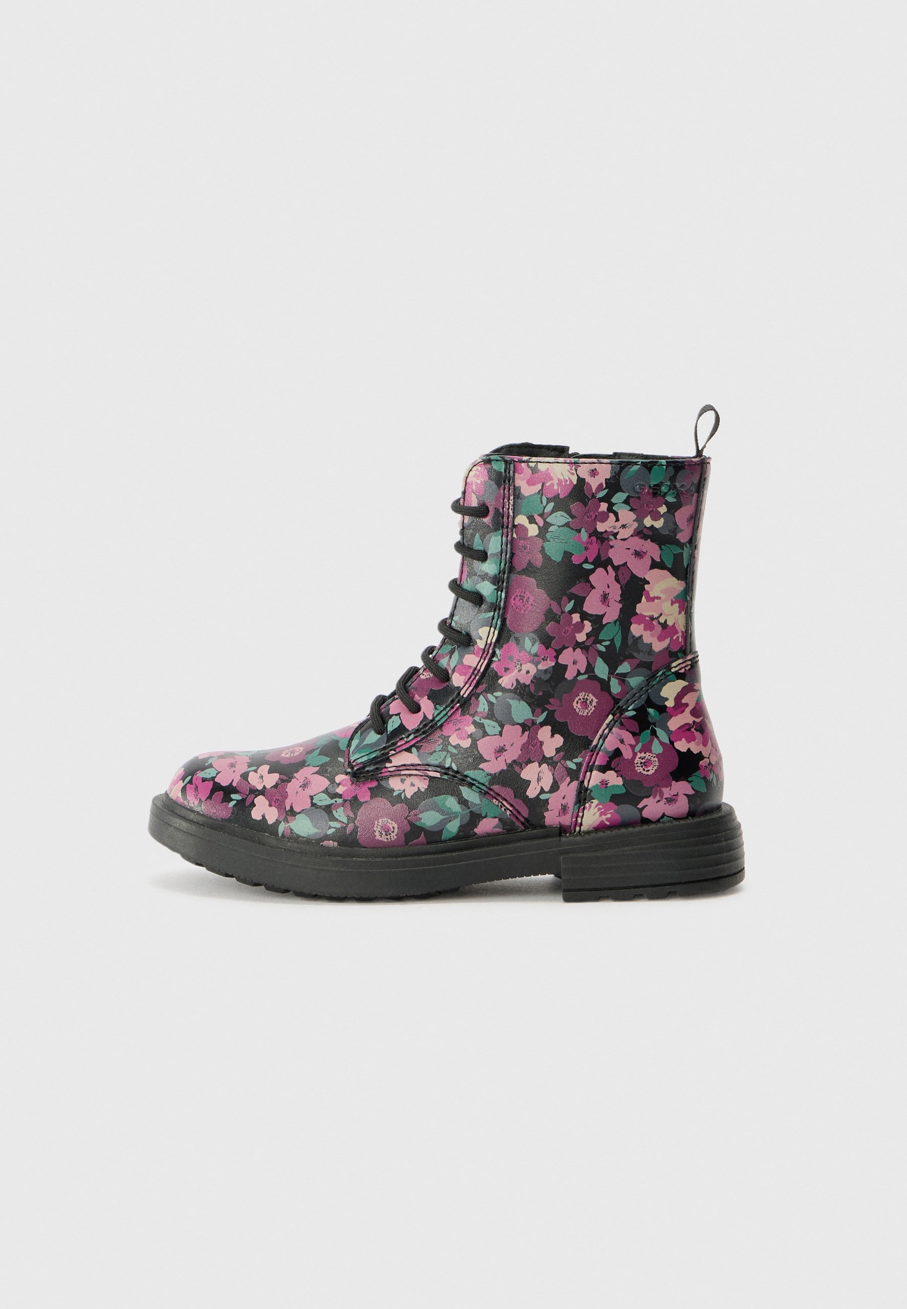 Geox ECLAIR - Lace-up ankle boots - black/pink