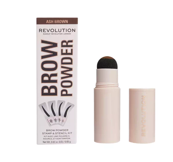 Makeup Revolution Brow Powder zestaw do brwi stempel   szablony Ash Brown