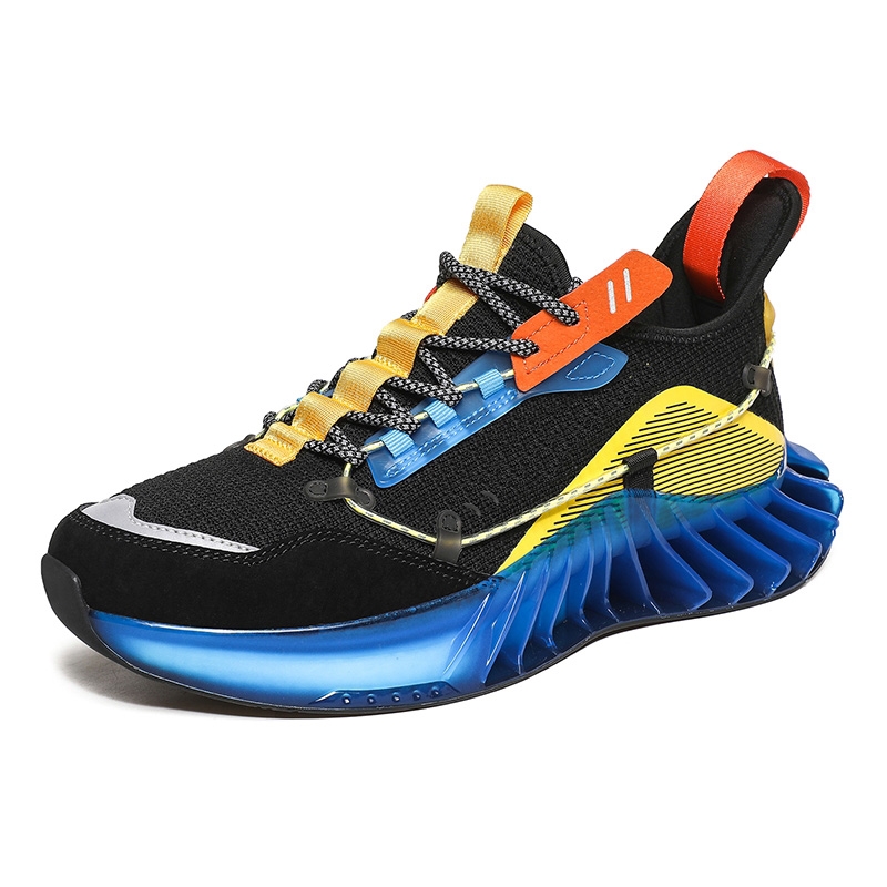 Baskets de course réfléchissantes respirantes en maille pour hommes, chaussures de course à lames, baskets décontractées pour la marche et le jogging, baskets tendance les plus vendues