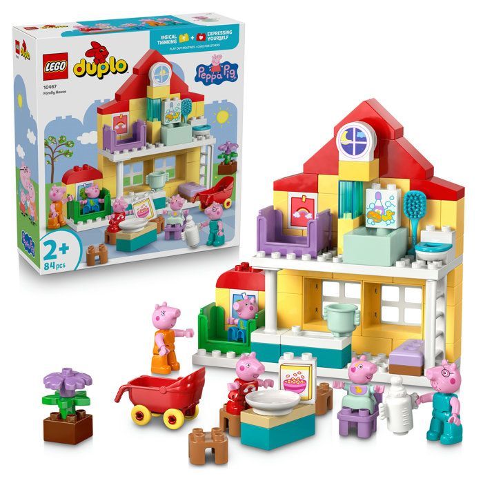LEGO DUPLO Peppa Pig 10467 The Family House - Educational Toy for Babies Ages 2+ - Gift