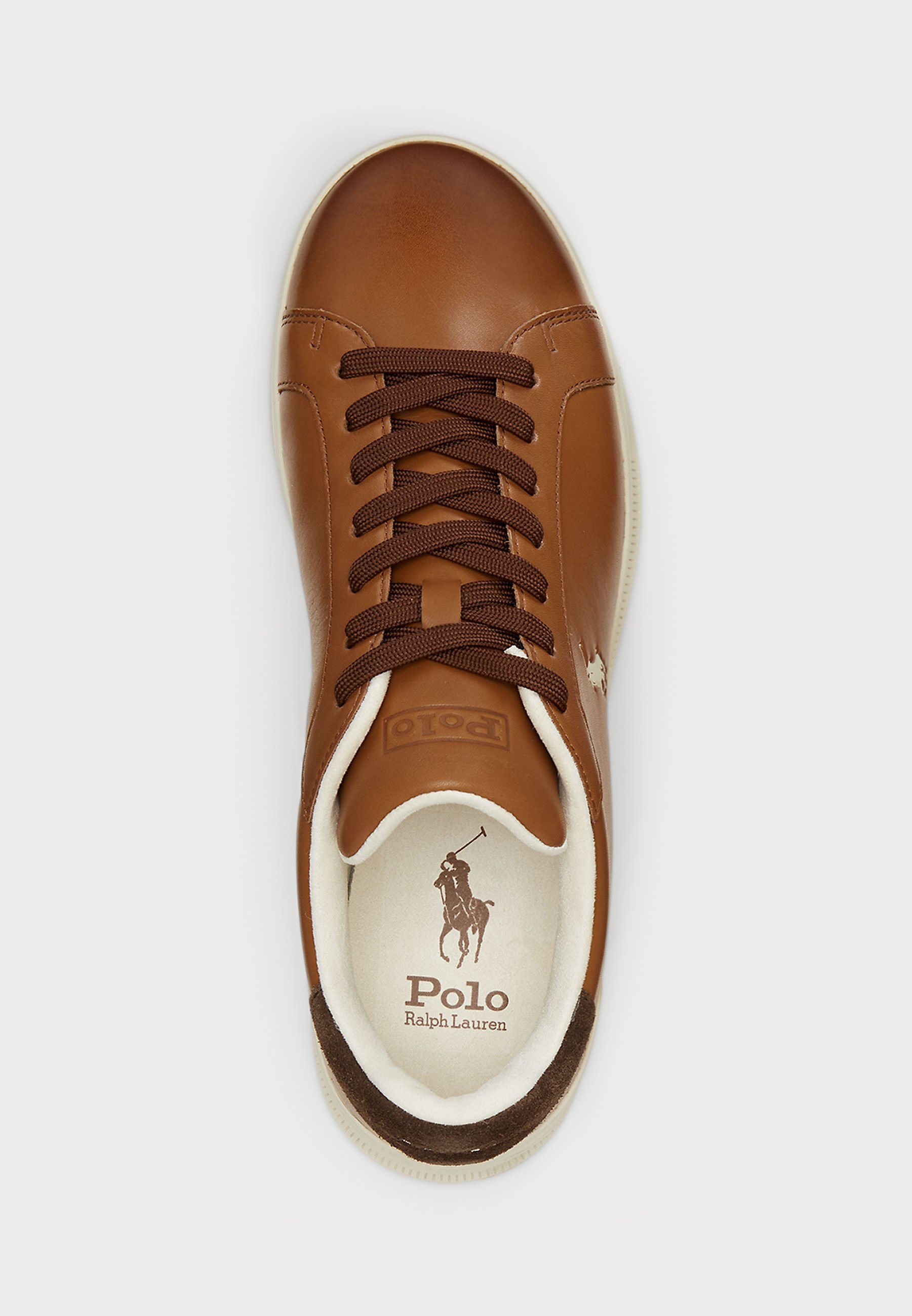 Polo Ralph Lauren SNEAKER IN PELLE HERITAGE COURT II UNISEX - Scarpe da ginnastica - marrone chiaro/ecru