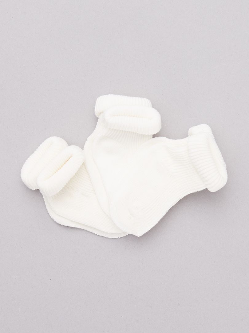 Set mit 3 Socken aus Bio-Baumwolle – WEISS