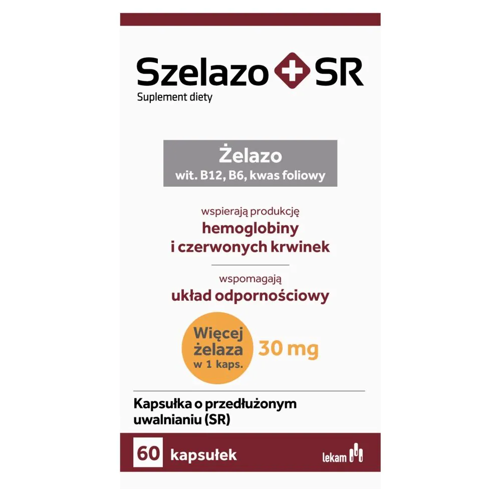 Szelazo+ SR, Suplement diety z żelazem i witaminami, Kapsułki