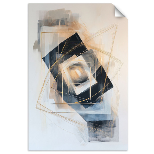 Naklejka na ścianę Feeby Abstrakcja Kształty Geometria Beżowy 20x30
