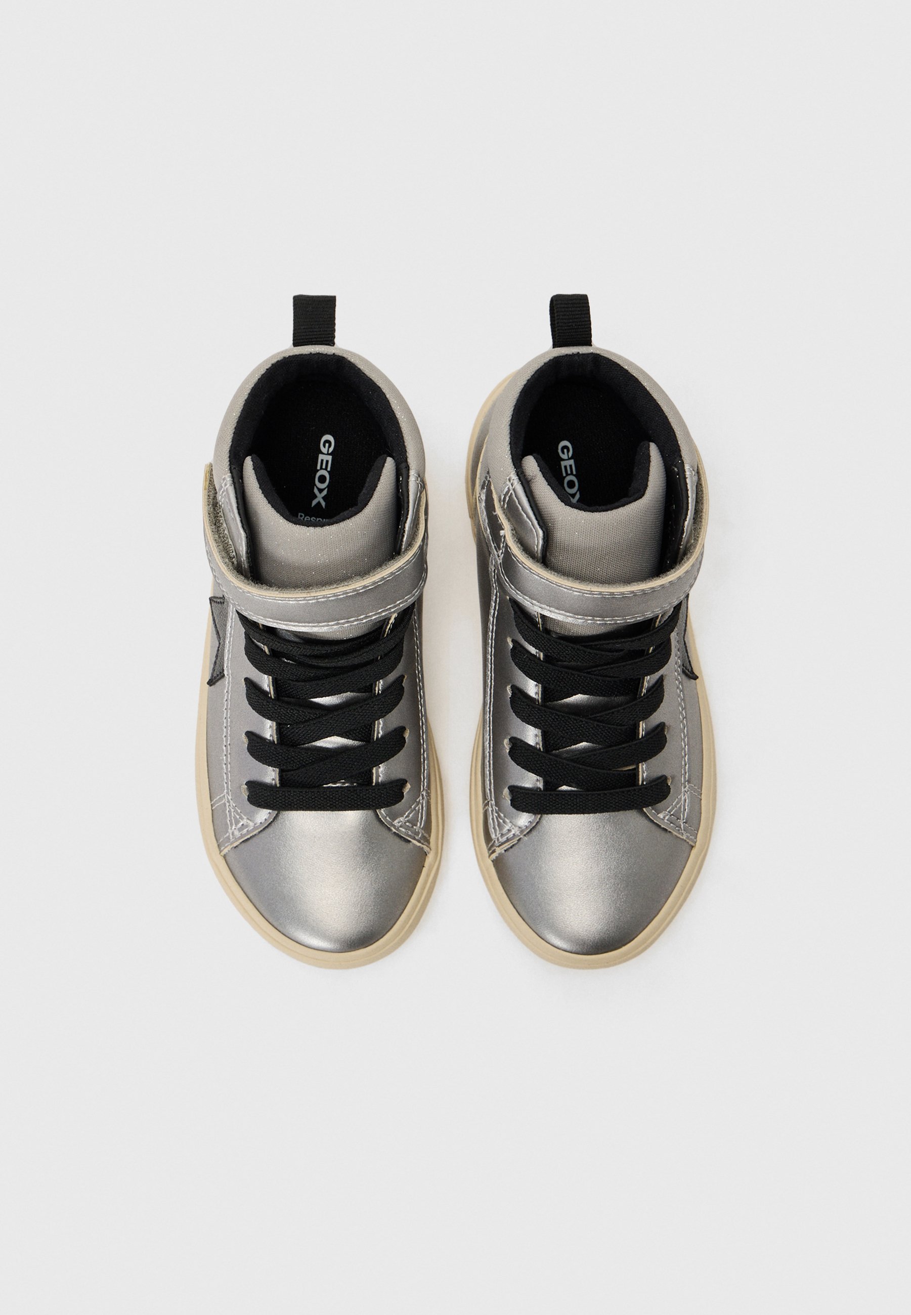 Geox GISLI - Hoge sneakers - donkerzilver/zwart