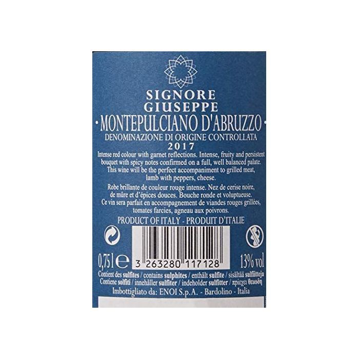 Signore Giuseppe 2024 Montepulciano d'Abruzzo - Vin rouge d'Italie