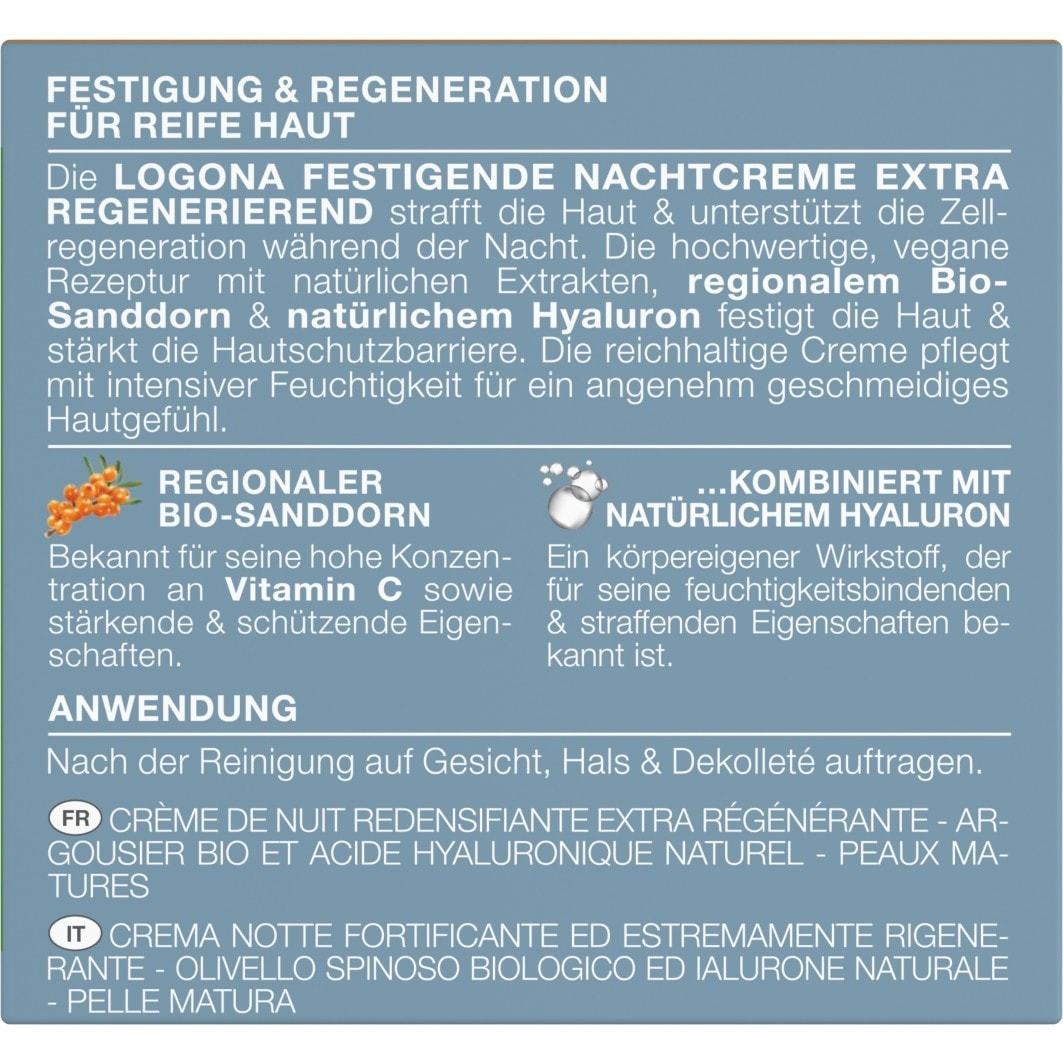 „Logona“ naktinis kremas nuo senėjimo, ypač regeneruojantis, 50 ml