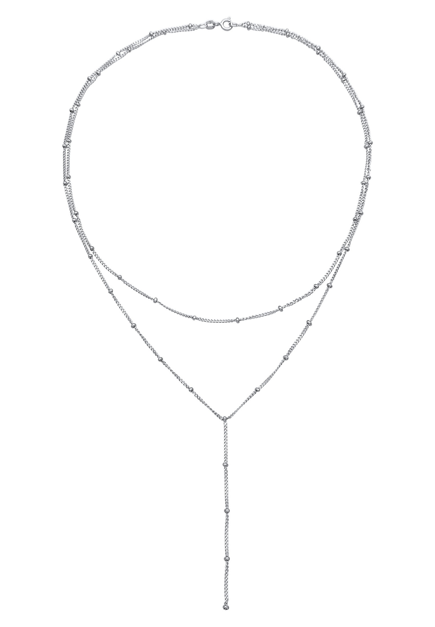 Elli Femmes chaîne en Y couches boules en argent sterling 925