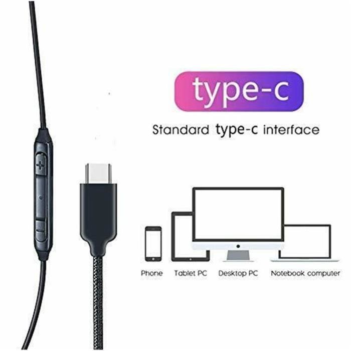 Casque intra-auriculaire SAMSUNG AKG EO-IG955 type-c avec micro filaire pour GALAXY NOTE - Noir
