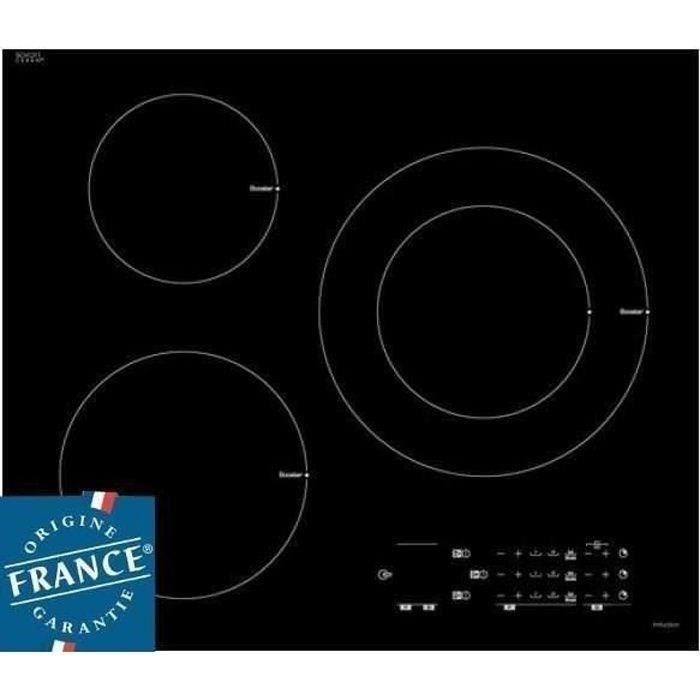 Placa de inducción - SAUTER - 3 zonas - 7200 W - Ancho 60 x Profundidad 52 cm - Superficie de vidrio - Negro - SPI6300
