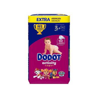 Pañales de actividad Dodot para bebés de 7 a 11 kg, talla 3, 60 unidades.