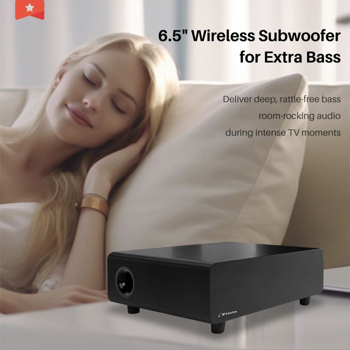 PLATIN Ensemble Home cinema petit, son surround stéréo 5.1, son Dolby,faible latence, certifié WISA,noir