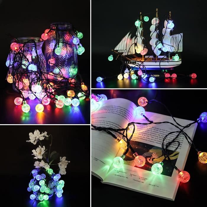 Guirlande Lumineuse Solaire Extérieur - AMOUNE - 60 LED - Étanche - Multicolore - 8 Modes