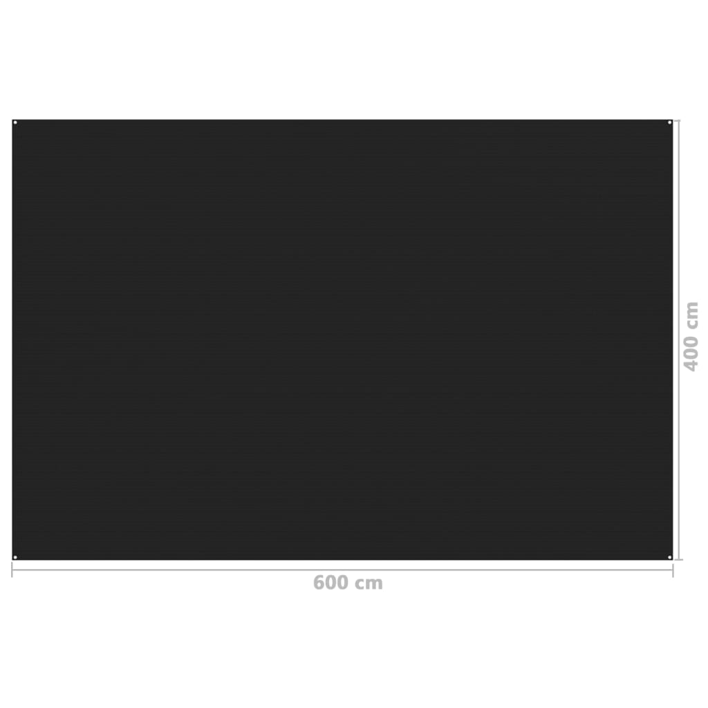 Tapis de camping Vidaxl noir 400 x 600 cm
