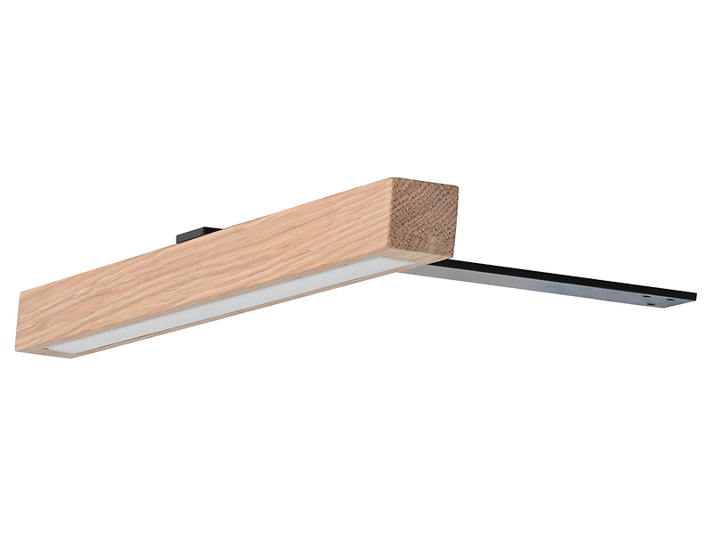 Kinkiet łazienkowy Aqua Viva LED metalowo-drewniany brązowy