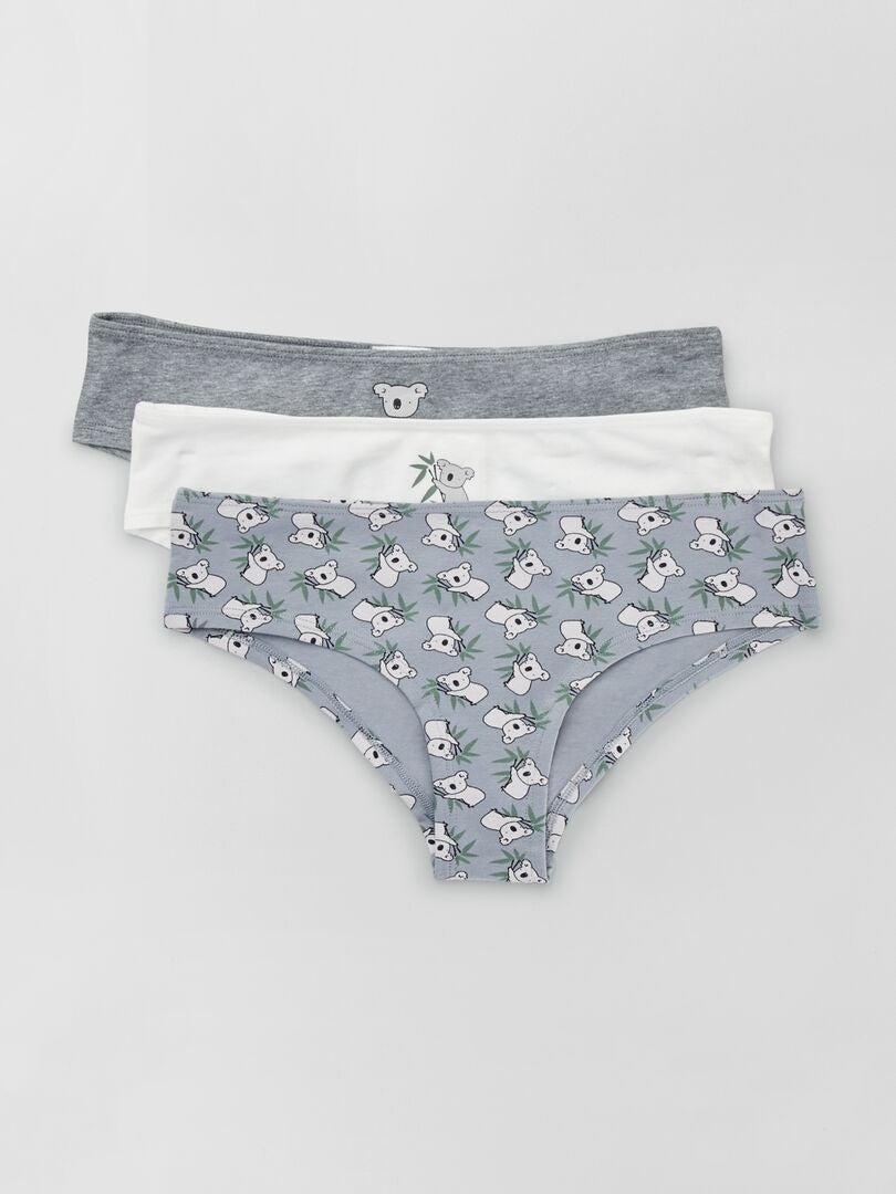 Conjunto de 3 calças culote estampadas - CINZA