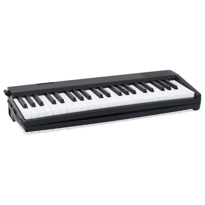 Teclado de piano eléctrico de 88 teclas con atril plegable.