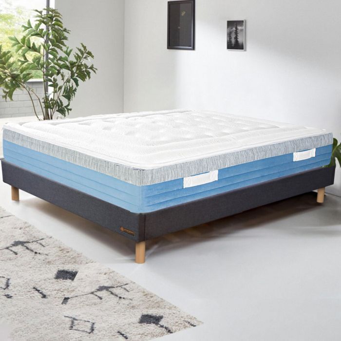 Colchón de muelles ensacados SENA de 180x200 cm, espuma viscoelástica, zonas de soporte independientes, 27 cm de grosor.