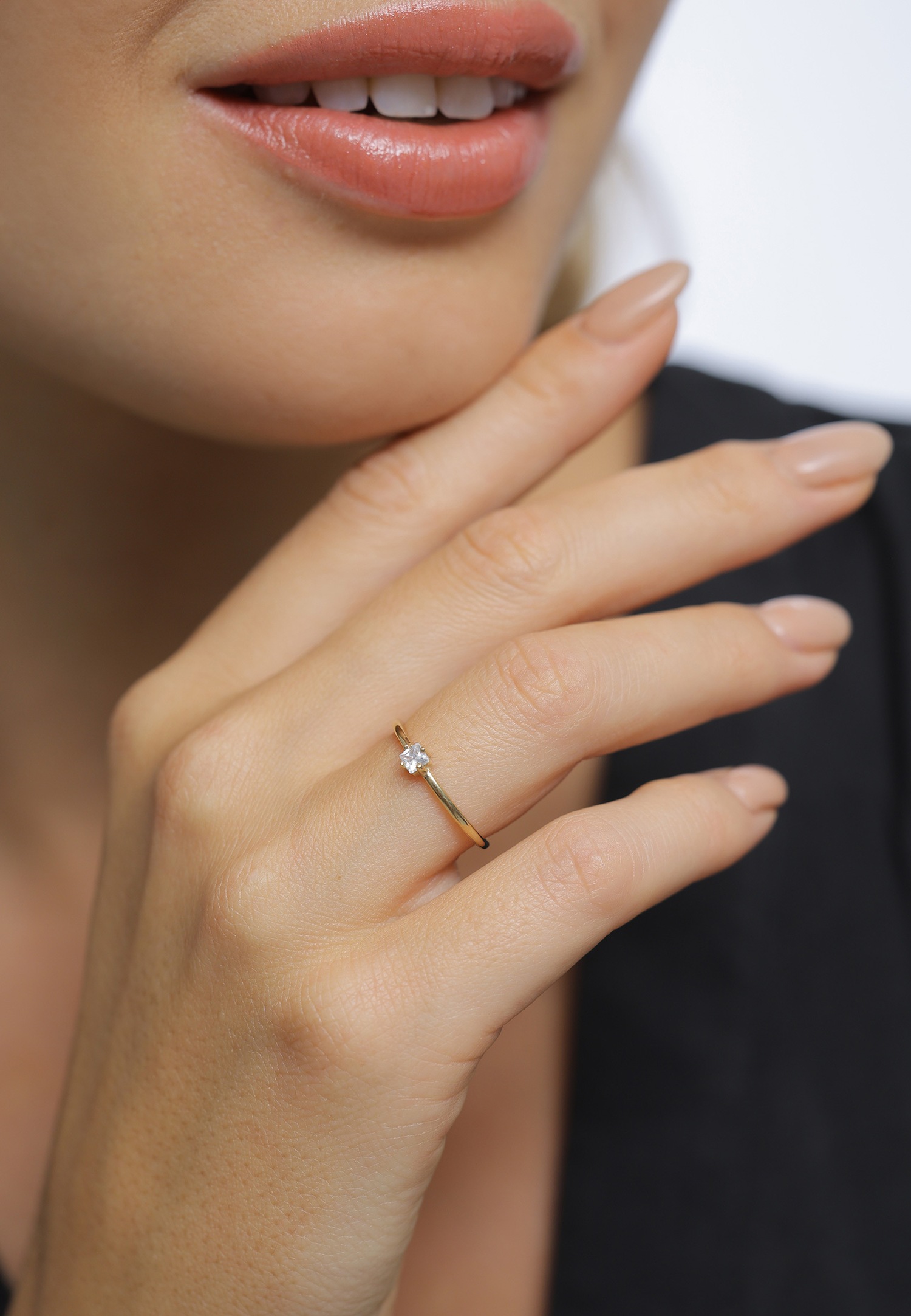 Elli Femmes Bague de fiançailles Solitaire Classique avec Zirconia en argent sterling 925 plaqué or