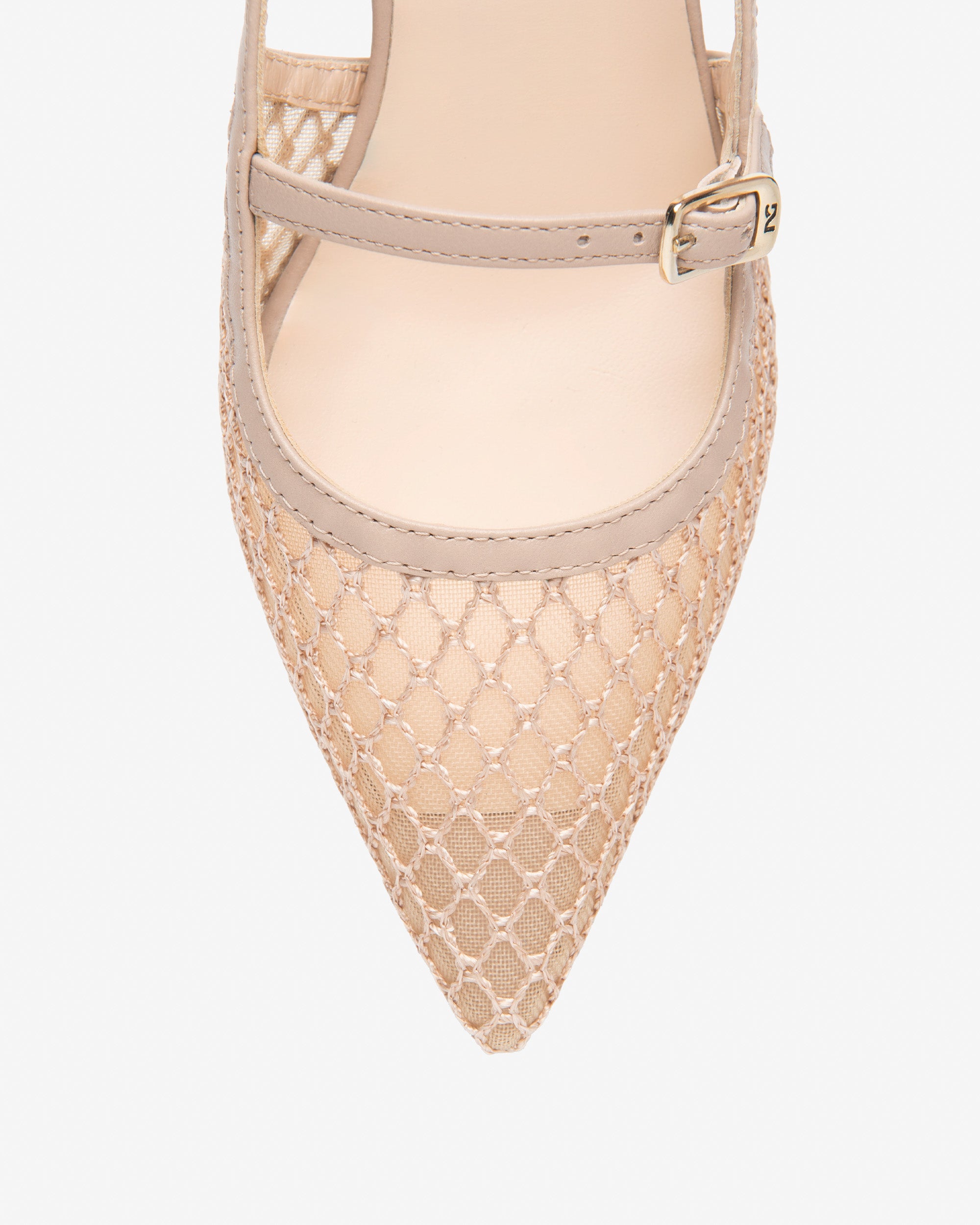  Damen-Slingback aus Leder und Canvas