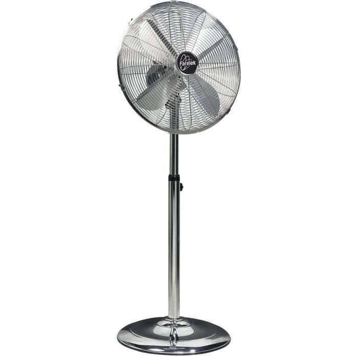 Ventilador de pedestal cromado de 40 cm y 50 W - ARIZONA - 3 velocidades oscilantes
